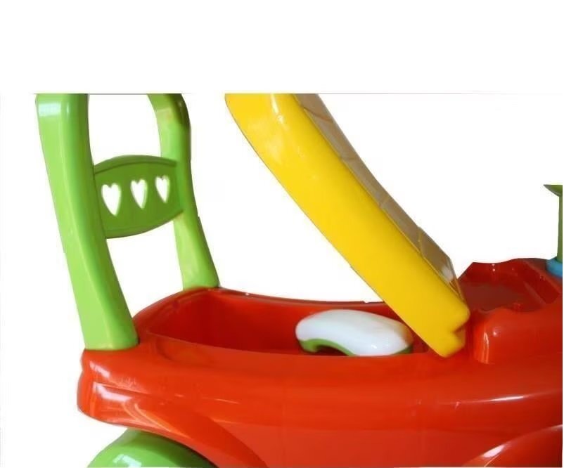 Burak Toys Masinuta copii Ride-On fara pedale Polo red cu spatiu de depozitare sub scaun spatar detasabil volan cu claxon