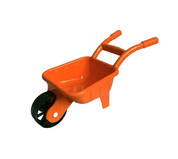 Burak Toys Roaba de jucarie pentru copii Portocalie dimensiune 64 x 41 x 30 cm potrivita pentru gradina si nisip