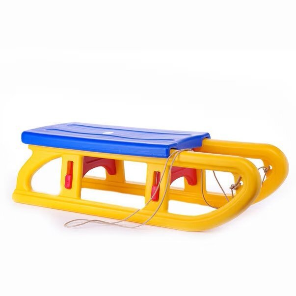 Burak Toys Saniuta din plastic pentru copii multicolor design ergonomic constructie robusta demontabil dimensiune 90 x 34 x 27 cm sfoara de tractiune inclusa