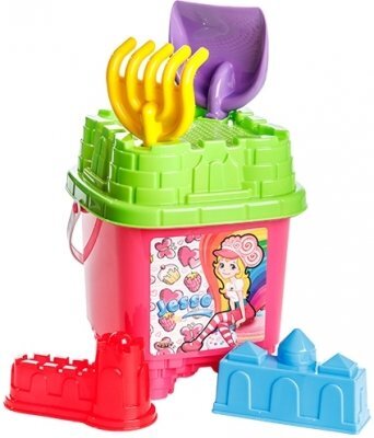 Burak Toys Set 6 jucarii de nisip Castel Nr.1 Pink