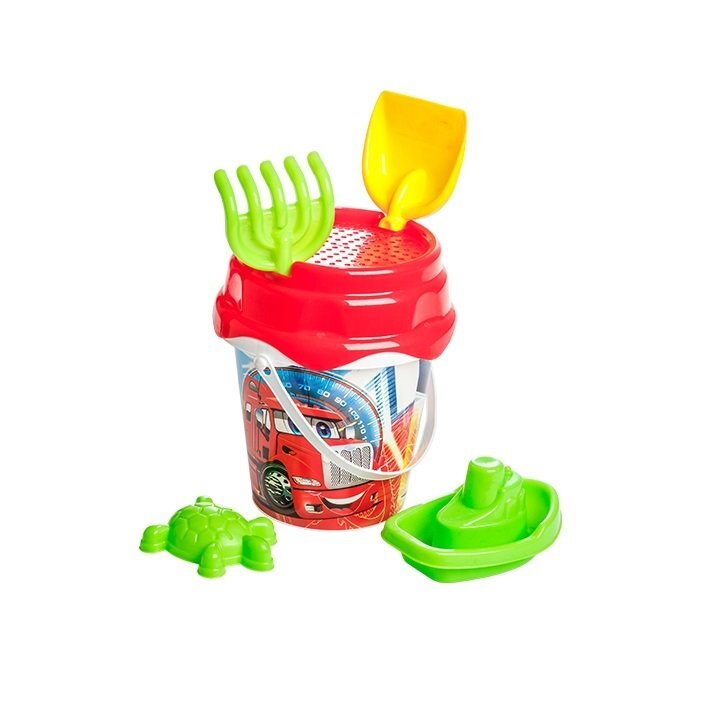 Burak Toys Set jucarii de nisip cu 8 piese Desene Rosu