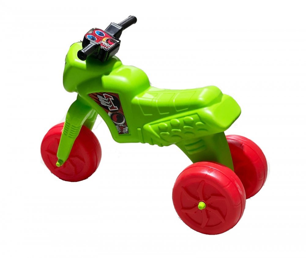 Burak Toys Tricicleta copii fara pedale Big Cross green de la 2 ani pana la 20 kg inaltime pana la sezut 34 cm