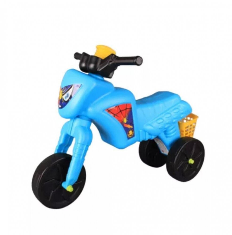 Burak Toys Tricicleta copii fara pedale Spider Light Blue actionata cu picioarele de la 2 ani pana la 20 kg inaltime pana la sezut 30 cm