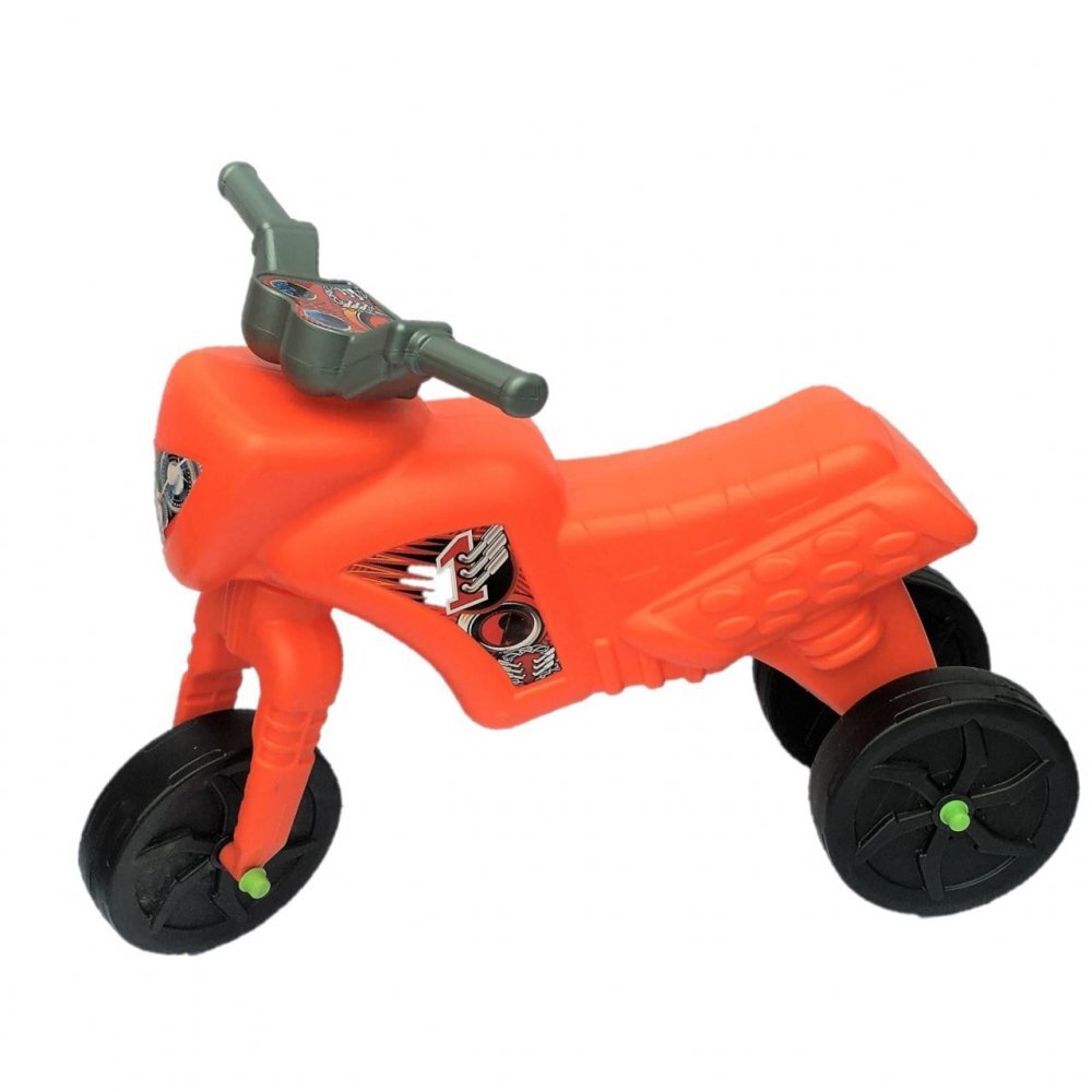 Burak Toys Tricicleta copii fara pedale Super Cross Portocalie de la 2 ani pana la 20 kg Inaltime pana la sezut 30 cm