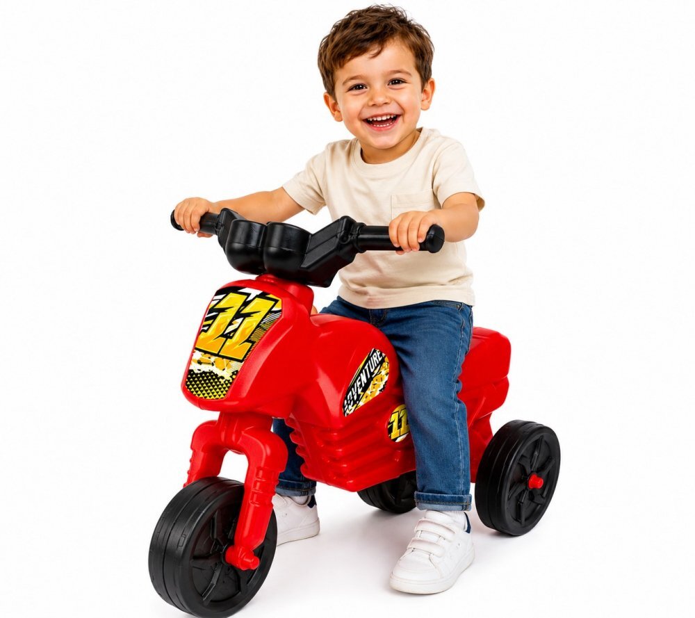 Burak Toys Tricicleta de echilibru pentru copii fara pedale design ergonomic de la 2 ani pana la 20 kg dimensiune 60 x 45 x 25 cm Rosu