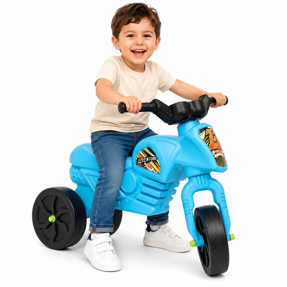 Burak Toys Tricicleta de echilibru pentru copii fara pedale design ergonomic de la 2 ani pana la 20 kg dimensiune 60 x 45 x25 cm Light Blue