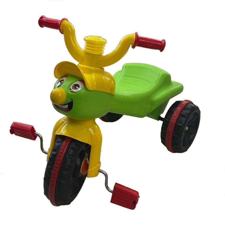 Burak Toys Tricicleta pentru copii Funny Green cu claxon si pedale greutate maxima admisa 20 kg
