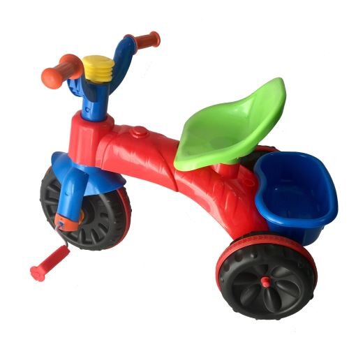 Burak Toys Tricicleta pentru copii Super Enduro Red cu pedale cosulet jucarii si claxon