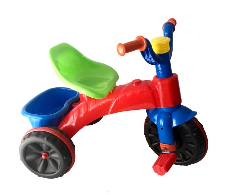 Burak Toys Tricicleta pentru copii Super Enduro Red cu pedale cosulet jucarii si claxon