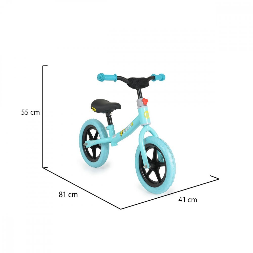 Byox Bicicleta copii fara pedale 2B balance Blue 12 inch de la 2 ani pana la greutatea de 20 kg ghidon reglabil pe inaltime roti din spuma EVA inaltimea scaunului reglabila de la 35 cm la 45 cm
