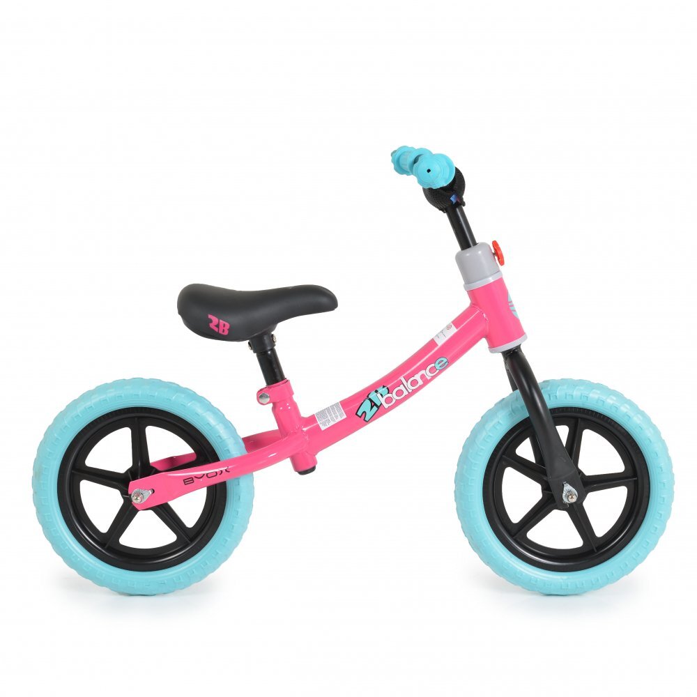 Byox Bicicleta copii fara pedale 2B balance Pink 12 inch de la 2 ani pana la greutatea de 20 kg ghidon reglabil pe inaltime roti din spuma EVA inaltimea scaunului reglabila de la 35 cm la 45 cm