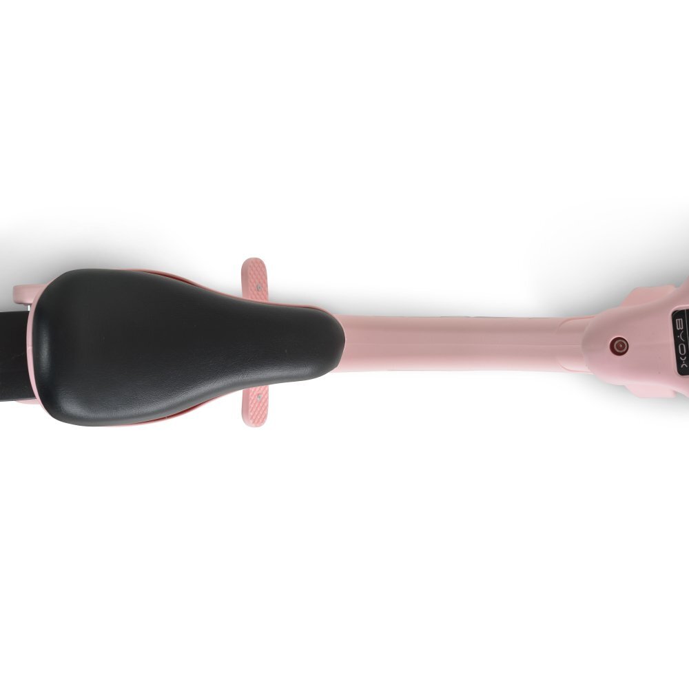 Byox Bicicleta copii fara pedale Next Step Pink 12 inch cu stepper picioare lateral pliabil pentru copiii cu varsta peste 2 ani si cu o greutate maxima de pana la 50 kg scaun reglabil de la 35-41 cm