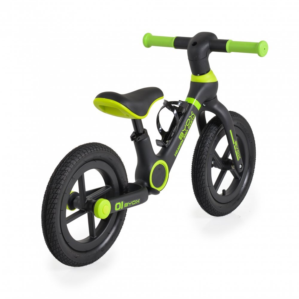 Byox Bicicleta fara pedale Orb Black cu roti 12 inch gonflabile Sa reglabila de la 35cm la 41 cm Suport sticla de apa inclus Greutate maxima suportata 50 kg