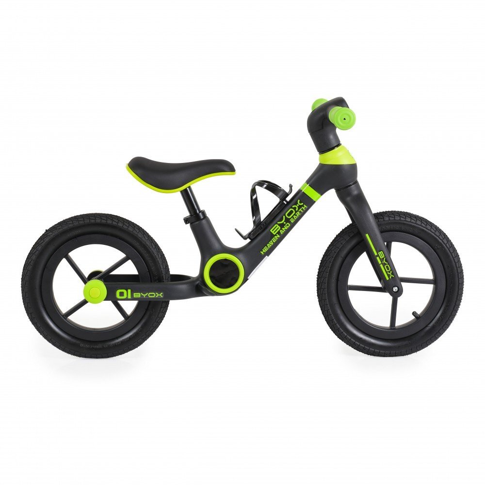 Byox Bicicleta fara pedale Orb Black cu roti 12 inch gonflabile Sa reglabila de la 35cm la 41 cm Suport sticla de apa inclus Greutate maxima suportata 50 kg