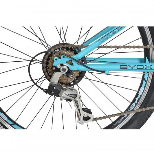 Byox Bicicleta pentru copii Princess Turcoaz 24 inch 21 viteze Shimano frana V-brake scaun si ghidon reglabile cric