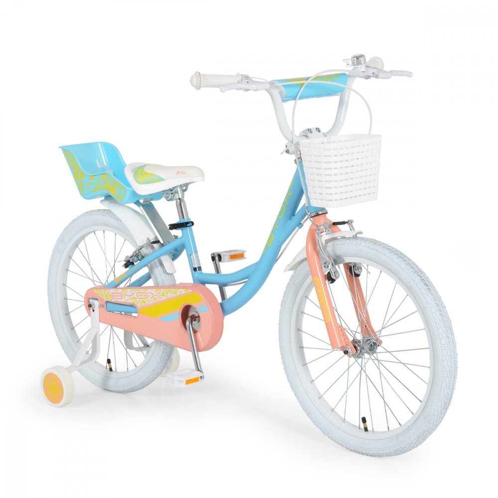 Byox Bicicleta pentru fetite cu roti ajutatoare Fashion Girl Blue 20 inch varsta 6-9 ani cu inaltimea recomandata 135-155 cm