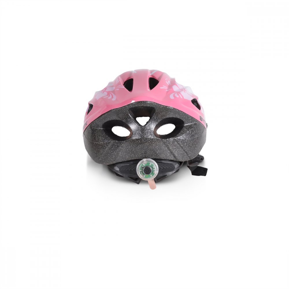 Byox Casca de protectie pentru copii Y02 Pink M marime 54-58 cmLumini LED orificii pentru ventilatie Reglator de dimensiune Vizor detasabil Captuseala detasabila