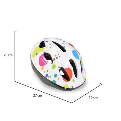 Byox Casca de protectie pentru copii Y03 Dots marime 48-54 cmcu 8 orificii de ventilatie Reglator de dimensiune Captuseala detasabila Lumini LED pentru vizibilitate nocturna