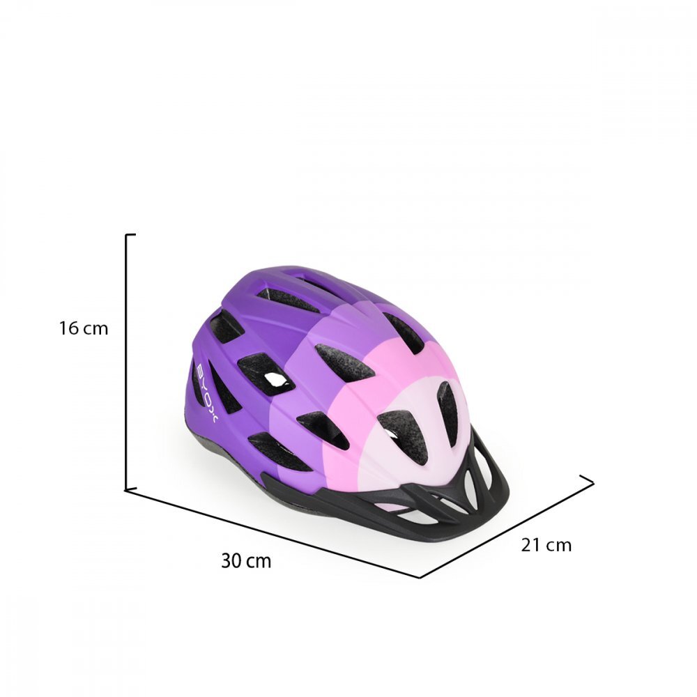 Byox Casca de protectie pentru copii Y48 Silver Marime 54-58 cmcu lumina LED Tehnologie In-Mold 17 orificii de ventilatie Reglator de dimensiune Vizor si Captuseala detasabila Lumini LED pentru vizibilitate nocturna