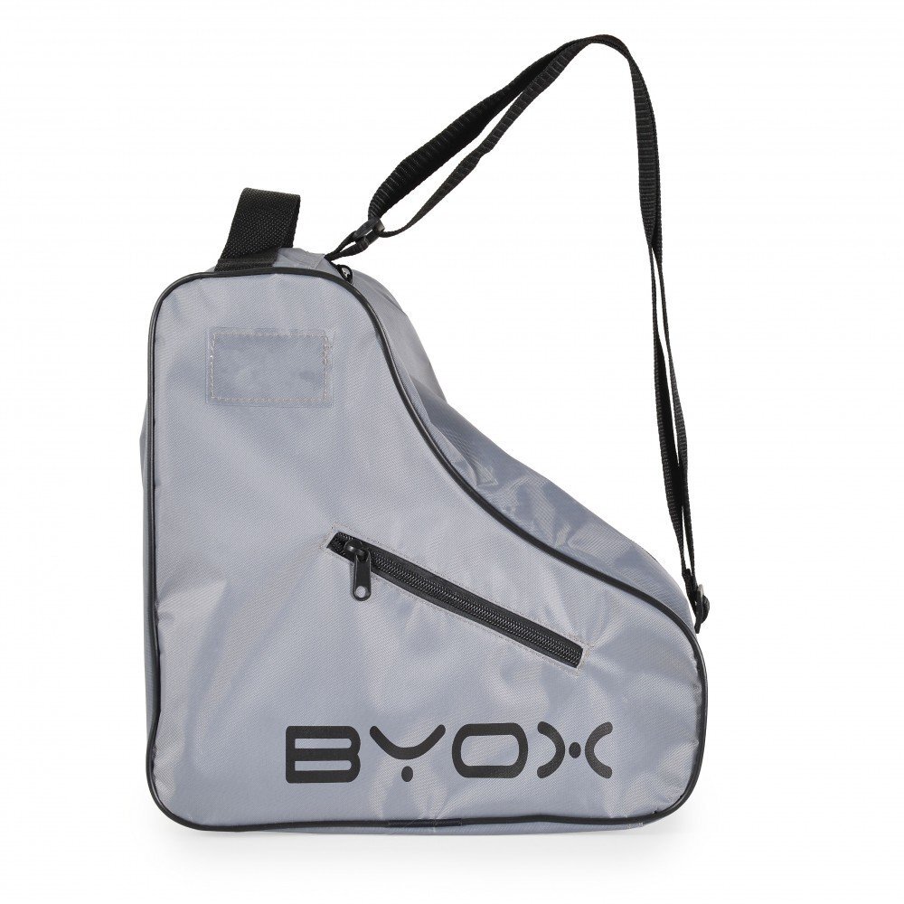 Byox Geanta cu fermoar pentru depozitare role sau patine Skate Gri cu maner reglabil si buzunar accesorii
