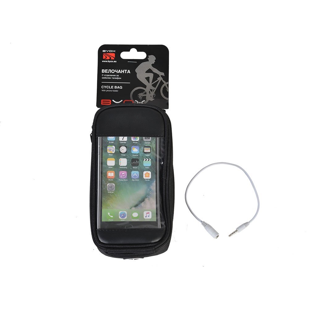 Byox Geanta pentru bicicleta cu suport pentru telefon Negru