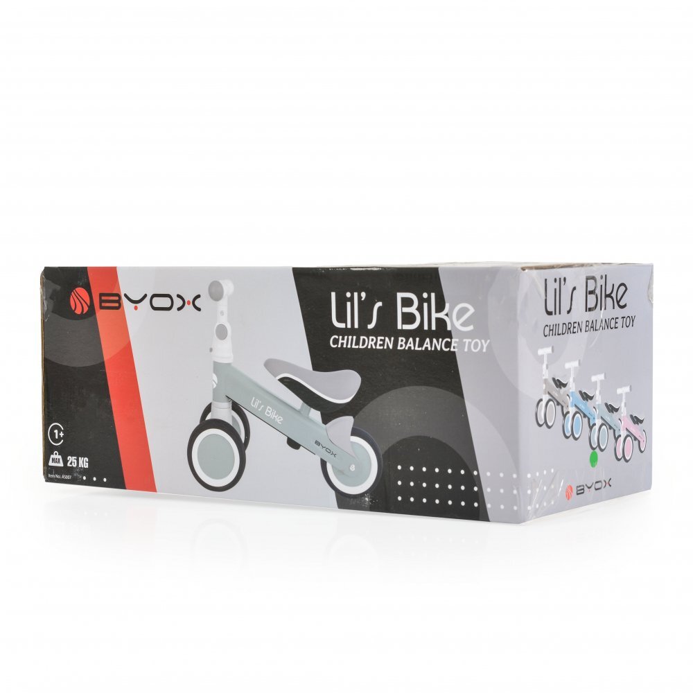 Byox Mini tricicleta de echilibru fara pedale Lils bike Beige sezut moale si reglabil pe inaltime interval de viraj limitat roti late din spuma EVA potrivita copiilor de la 1 an