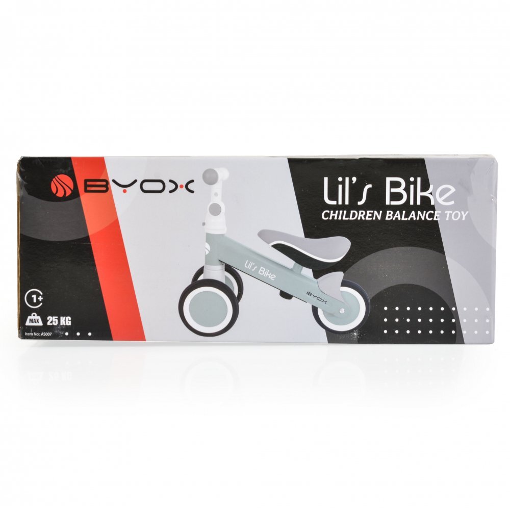 Byox Mini tricicleta de echilibru fara pedale Lils bike Pink sezut moale si reglabil pe inaltime interval de viraj limitat roti late din spuma EVA potrivita copiilor de la 1 an