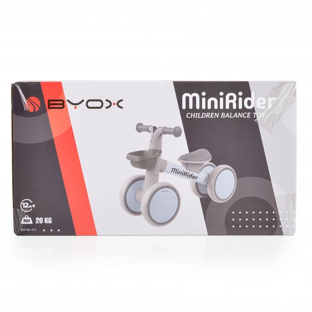 Byox Mini vehicul Ride-On de echilibru Mini Rider Verde cu scaun moale ergonomic ce poate fi reglat in doua pozitii cos frontal raza de viraj limitata roti din cauciuc Eva de la 12 luni pana la greutatea maxima de 20 kg