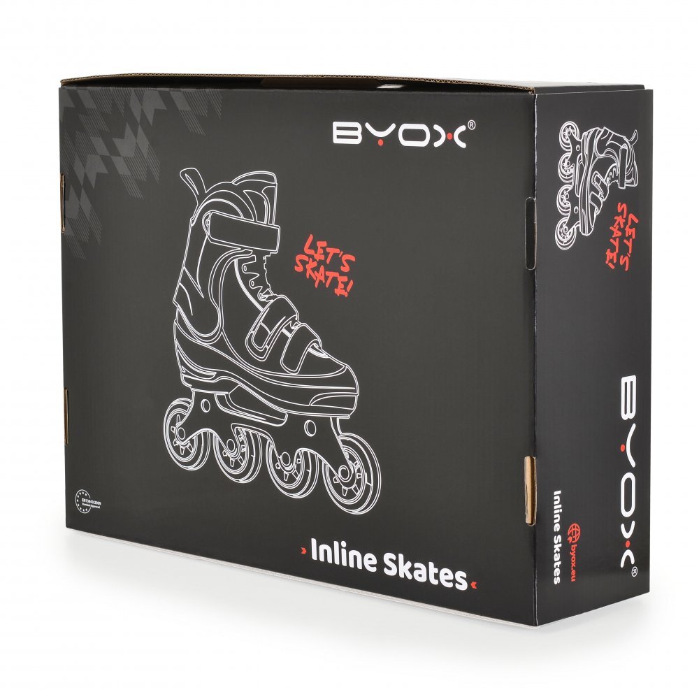 Byox Role reglabile marime 34-38 pentru copiiinterior respirabil cu spuma de amortizarecatarame reglabile cu inchidere Velcro si catarama dubla Dizzy Green