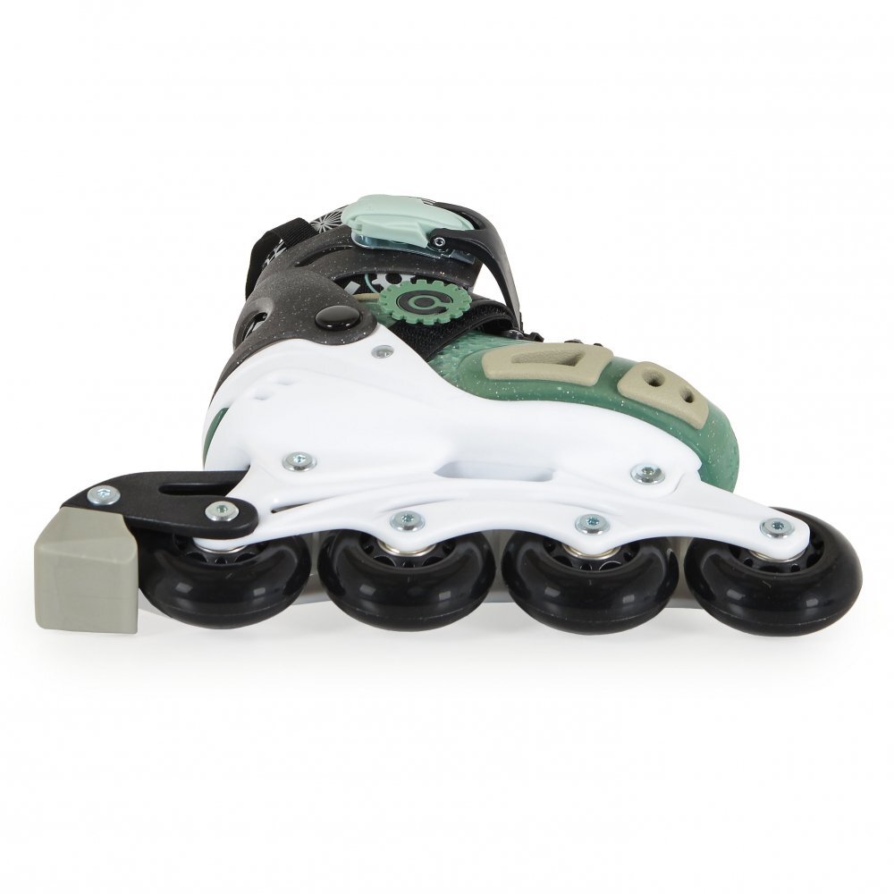 Byox Role reglabile marime 34-38 pentru copiiinterior respirabil cu spuma de amortizarecatarame reglabile cu inchidere Velcro si catarama dubla Dizzy Green