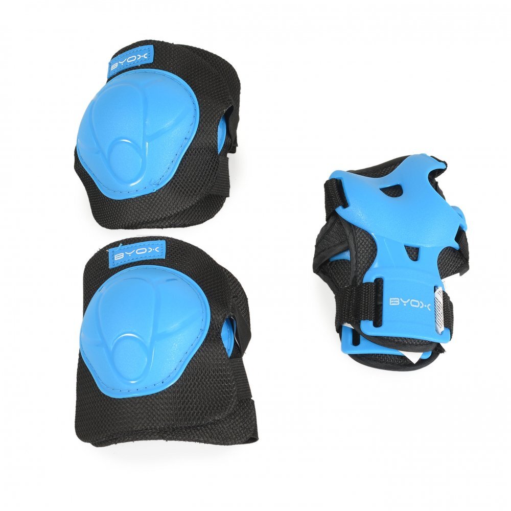 Byox Set protectii copii pentru sport in aer liber Blue cu cotiere genunchiere si protectii brate Class A pana la 25kg Marime S