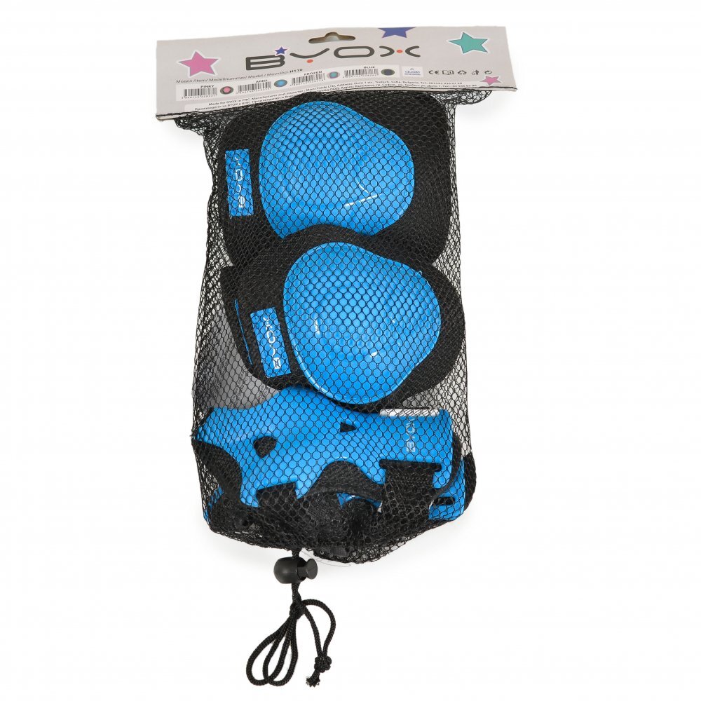 Byox Set protectii copii pentru sport in aer liber Blue cu cotiere genunchiere si protectii brate Class A pana la 25kg Marime S