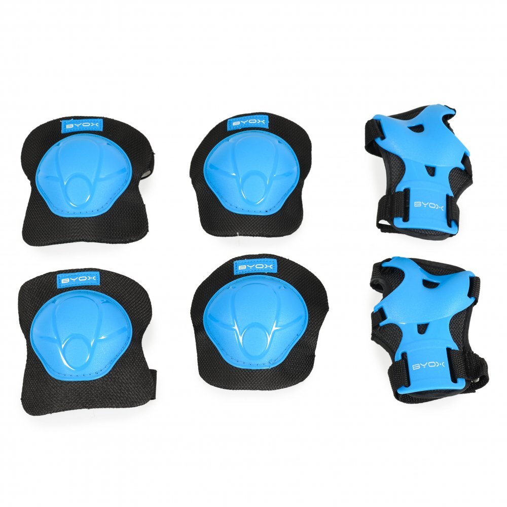 Byox Set protectii copii pentru sport in aer liber Blue cu cotiere genunchiere si protectii brate Class A pana la 25kg Marime S