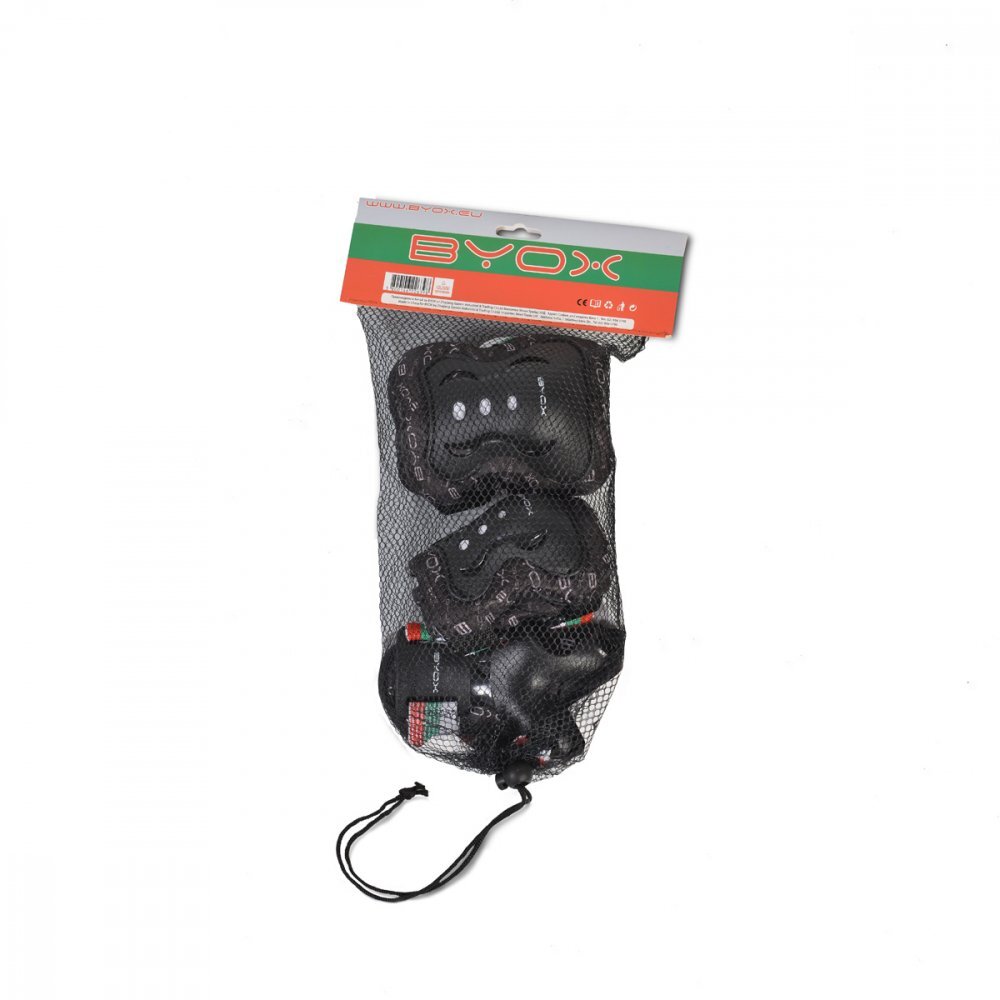 Byox Set protectii pentru copii cotiere genunchiere si brate clasa B 25-50kg Negru