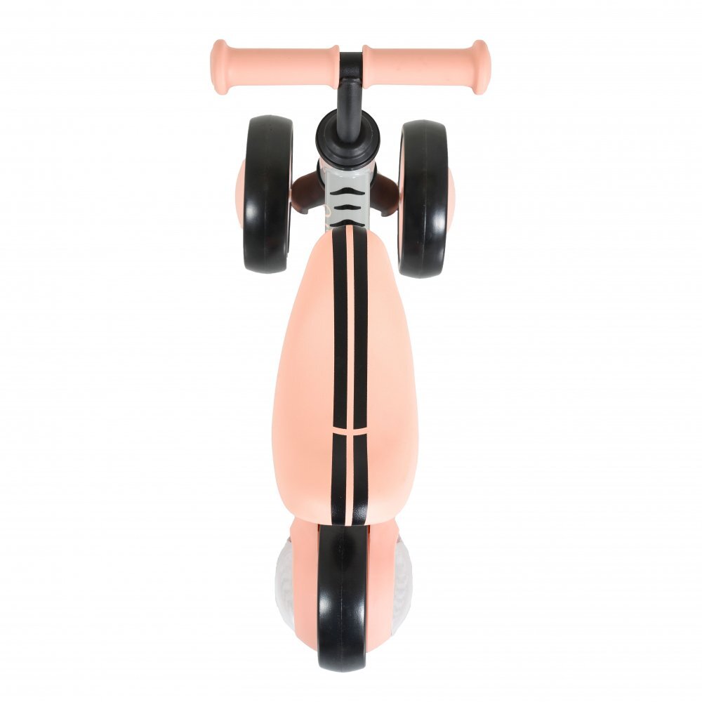 Byox Tricicleta copii fara pedale Mini Wee Pink scaun moale reglabil pe inaltime roti cu lumini raza de rotatie limitata roti late din spuma Eva de la 12 luni pana la 20 kg