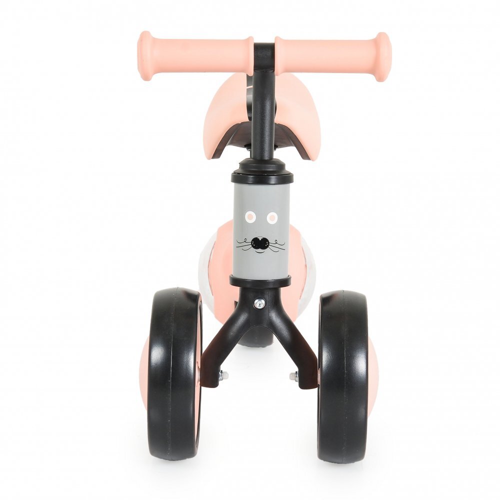 Byox Tricicleta copii fara pedale Mini Wee Pink scaun moale reglabil pe inaltime roti cu lumini raza de rotatie limitata roti late din spuma Eva de la 12 luni pana la 20 kg