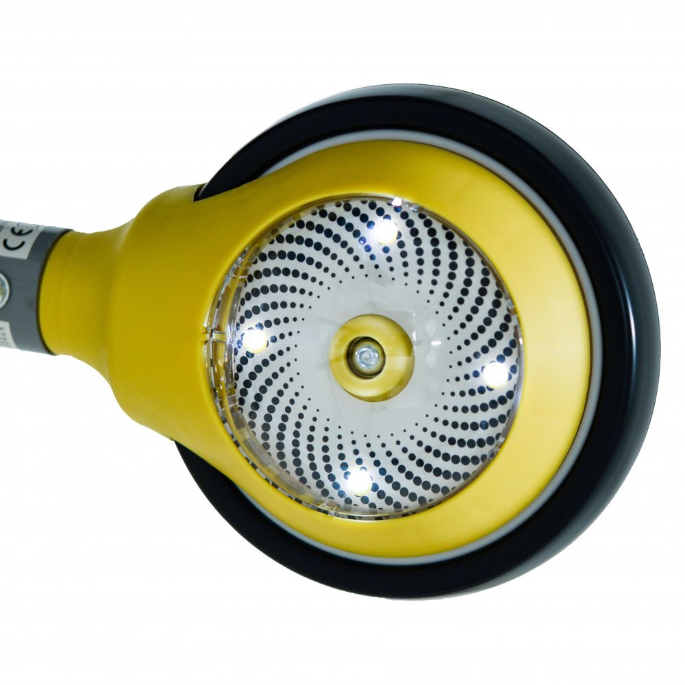 Byox Tricicleta copii fara pedale Mini Wee Yellow scaun moale reglabil pe inaltime roti cu lumini raza de rotatie limitata roti late din spuma Eva de la 12 luni pana la 20 kg