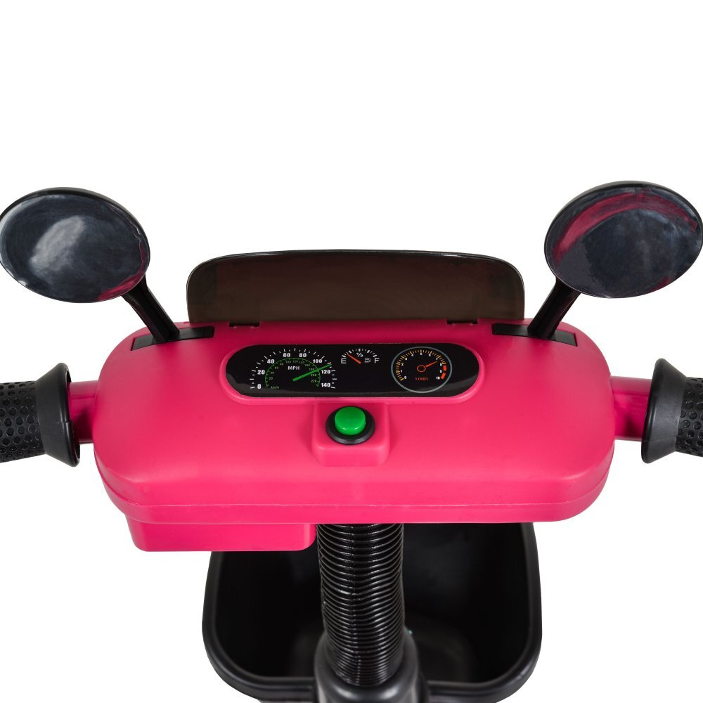 Byox Tricicleta cu pedale pentru copii Twidle Pink cu roti evasezut ergonomic reglabil cu spatarefecte de lumina si muzicaoglinzimanere ergonomicecos fata si spate pentru accesoriigreutate maxima 25kg