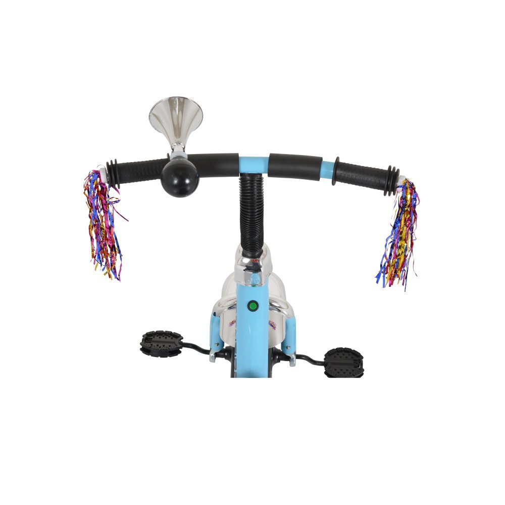 Byox Tricicleta pentru copii Bonfire Blue cu roti luminoase claxon muzica scaun reglabil 2 pozitii roti din cauciuc Eva de la 3 ani pana la 25 kg