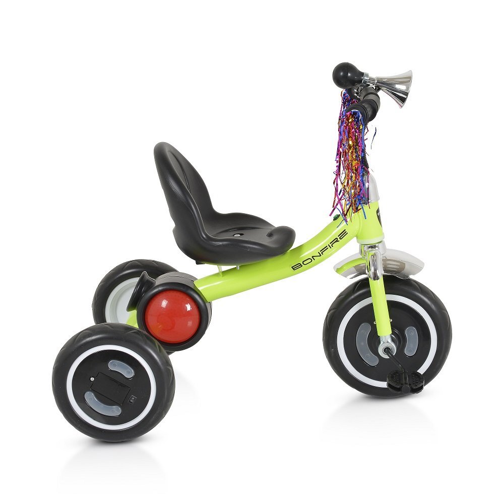 Byox Tricicleta pentru copii Bonfire Green cu roti luminoase claxon muzica scaun reglabil 2 pozitii roti din cauciuc Eva de la 3 ani pana la 25 kg