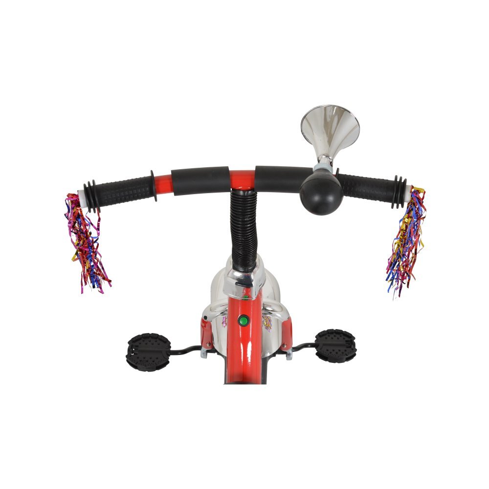 Byox Tricicleta pentru copii Bonfire Red cu roti luminoase claxon muzica scaun reglabil 2 pozitii roti din cauciuc Eva de la 3 ani pana la 25 kg
