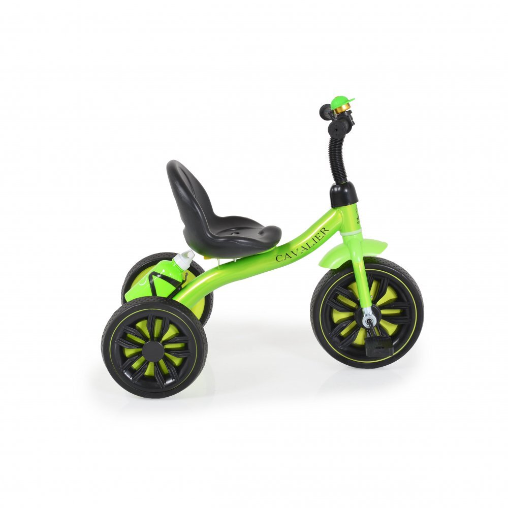 Byox Tricicleta pentru copii Cavalier Lux Green cu pedale suport sticluta apa scaun confortabil manere antiderapante structura metalica de la varsta de 3 ani pana la 25 kg