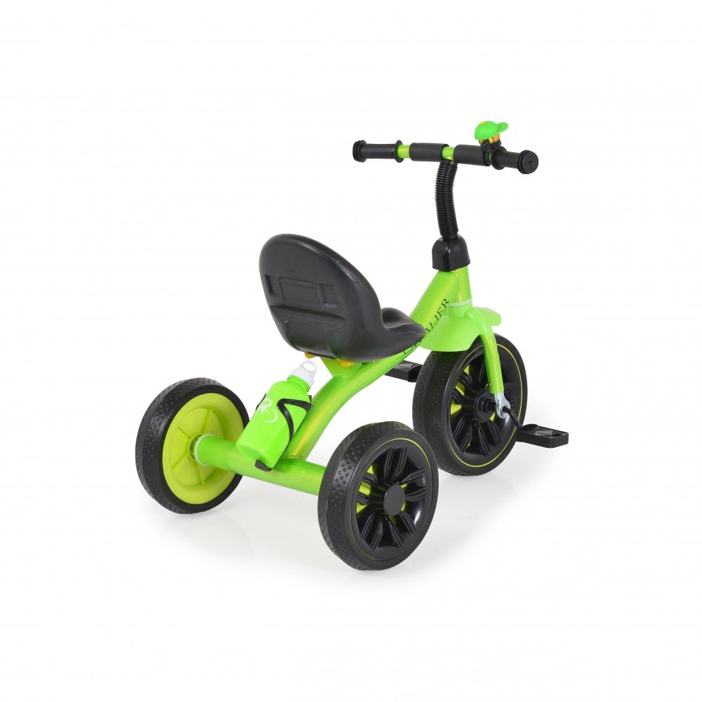 Byox Tricicleta pentru copii Cavalier Lux Green cu pedale suport sticluta apa scaun confortabil manere antiderapante structura metalica de la varsta de 3 ani pana la 25 kg