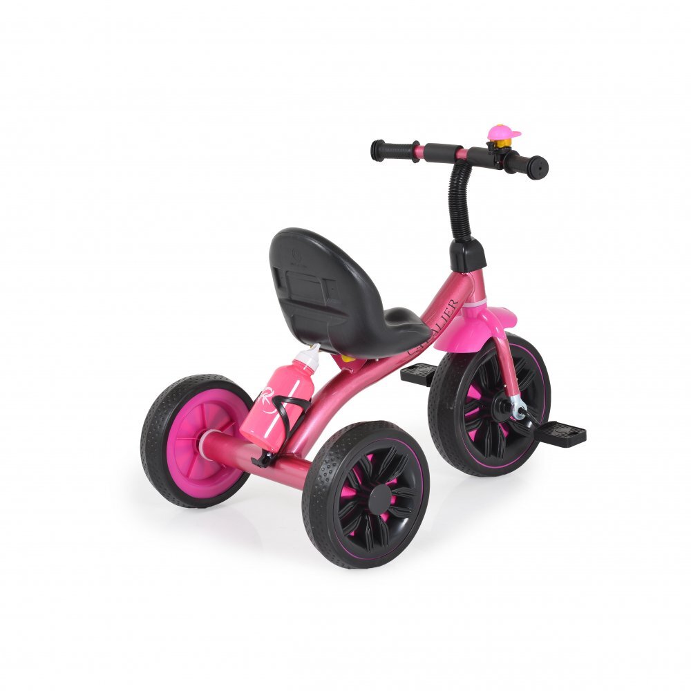 Byox Tricicleta pentru copii Cavalier Lux Pink cu pedale suport sticluta apa scaun confortabil manere antiderapante structura metalica de la varsta de 3 ani pana la 25 kg