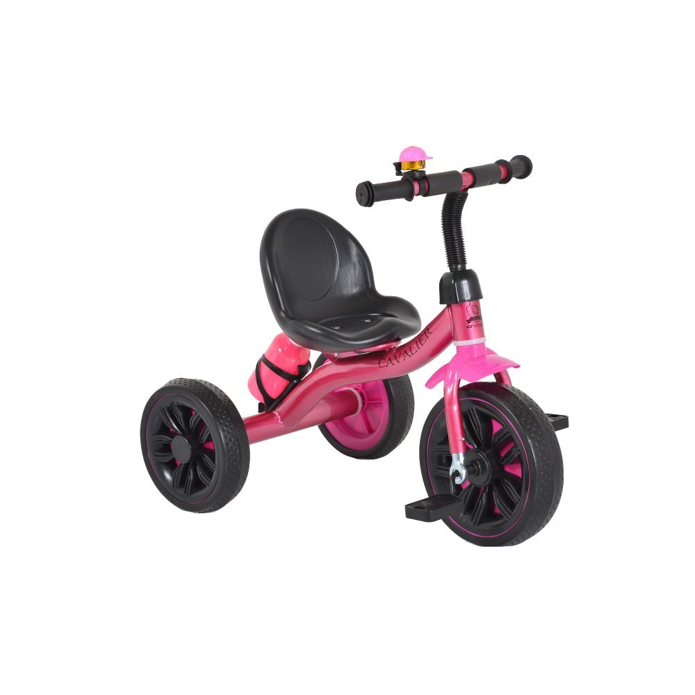 Byox Tricicleta pentru copii Cavalier Lux Pink cu pedale suport sticluta apa scaun confortabil manere antiderapante structura metalica de la varsta de 3 ani pana la 25 kg