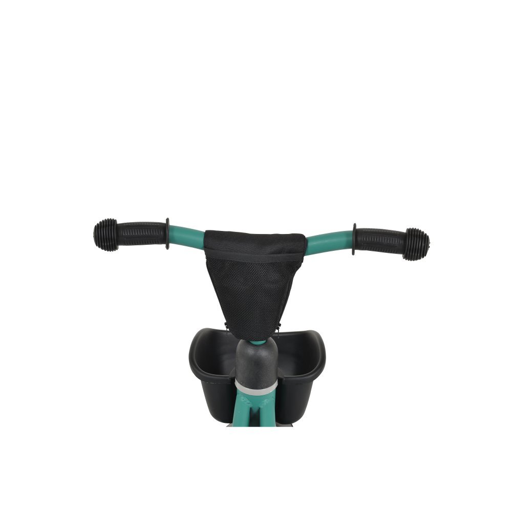 Byox Tricicleta pentru copii cu cosulete de depozitare Leo Green roti din cauciuc Eva cosulet pentru jucarii de la 3 ani pana la 25 kg