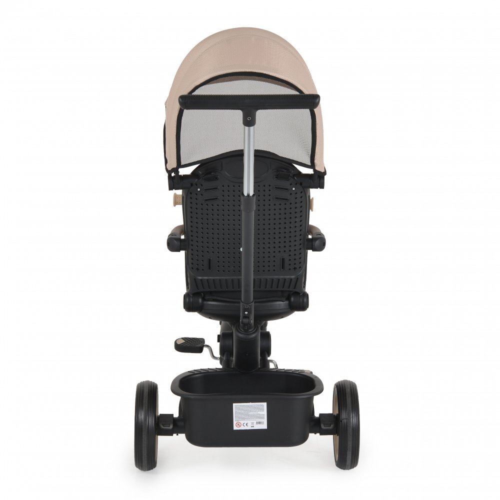 Byox Tricicleta pentru copii Jasper Beige pliabila cu maner parental spatar reglabil scaun rotativ greutate admisa 25 kg