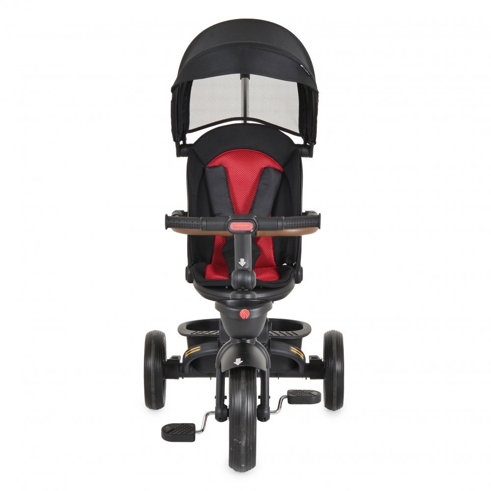 Byox Tricicleta pentru copii Jasper Black pliabila cu maner parental spatar reglabil scaun rotativ greutate admisa 25 kg