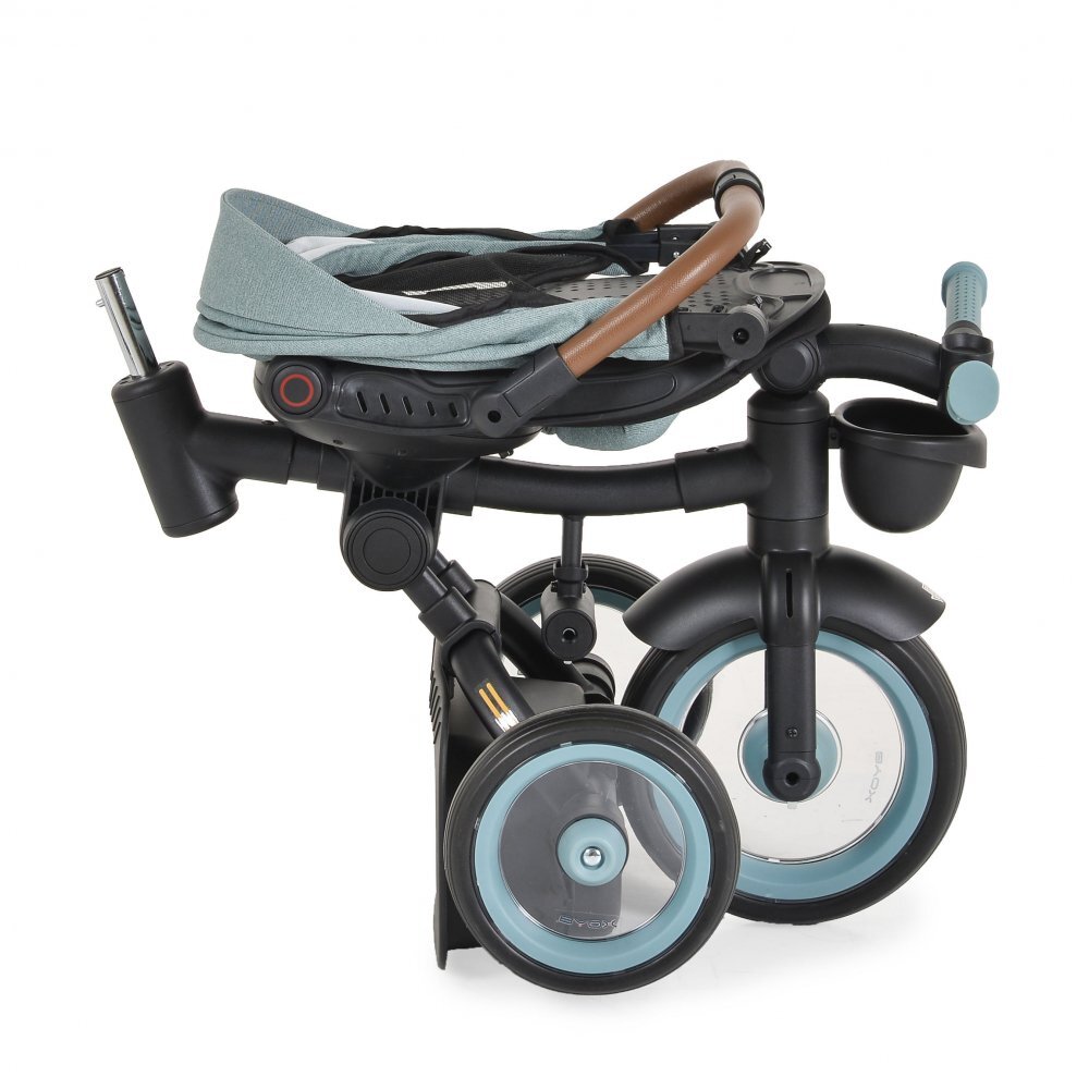 Byox Tricicleta pentru copii Jasper Green pliabila cu maner parental spatar reglabil scaun rotativ greutate admisa 25 kg