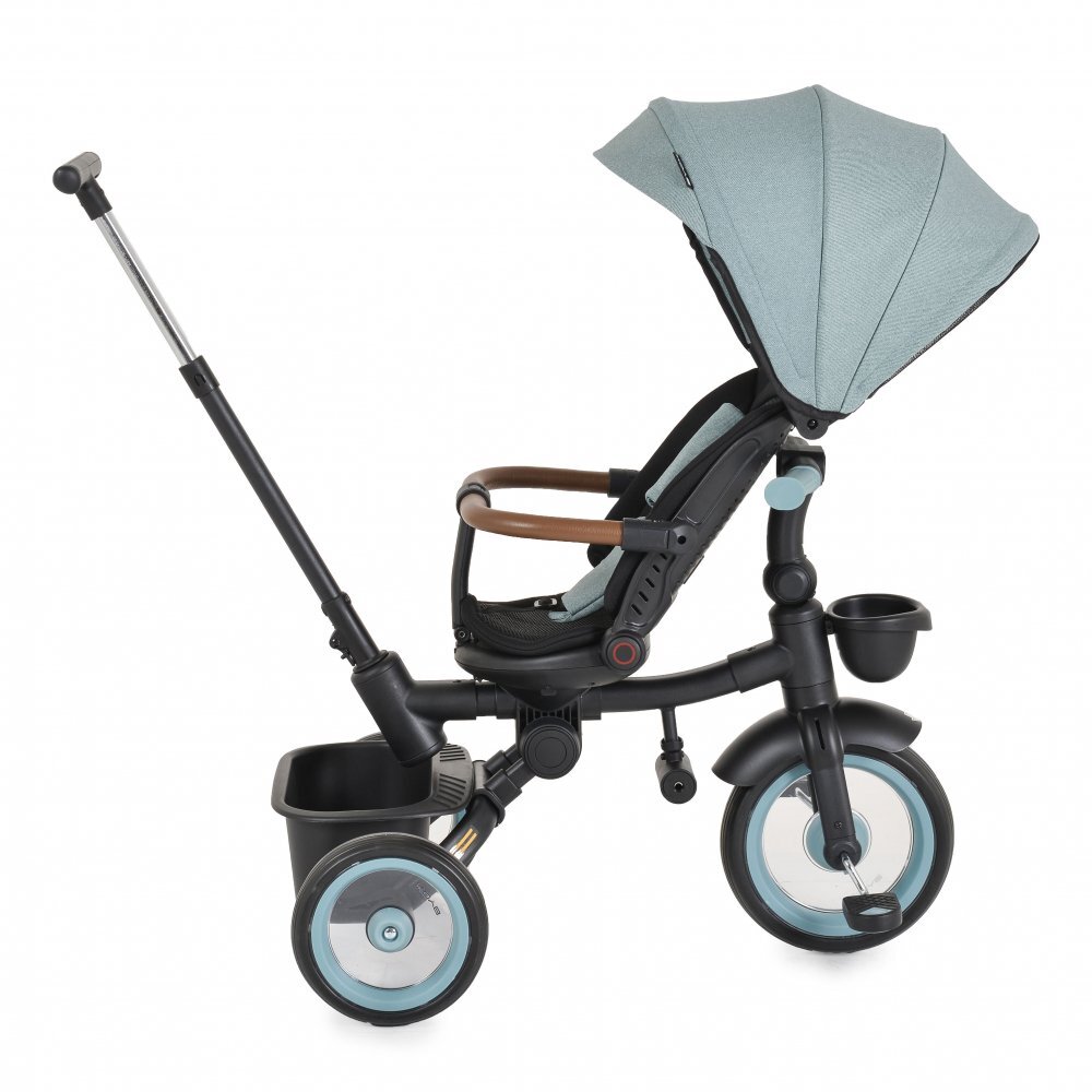 Byox Tricicleta pentru copii Jasper Green pliabila cu maner parental spatar reglabil scaun rotativ greutate admisa 25 kg
